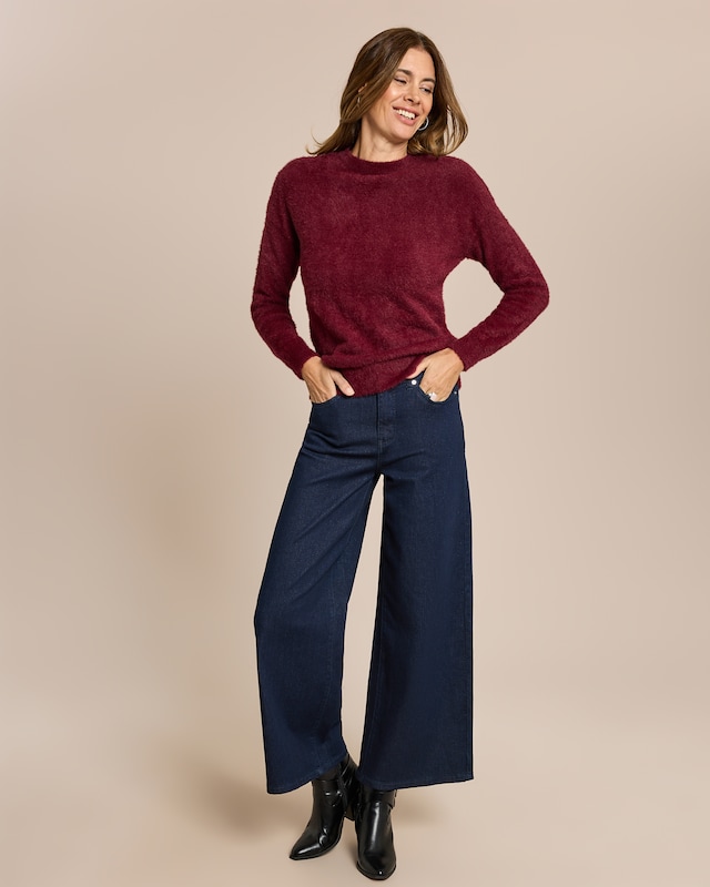 Wide leg Jeans mit Glitzereffekt