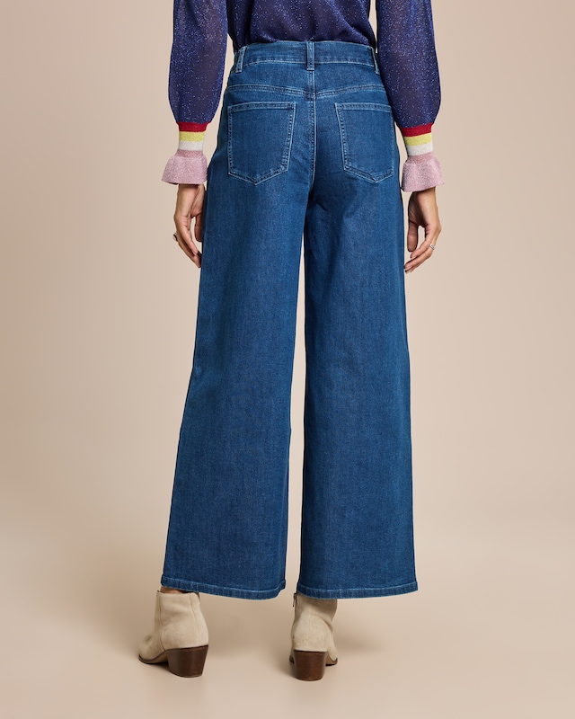 Wide leg Jeans mit Glitzereffekt