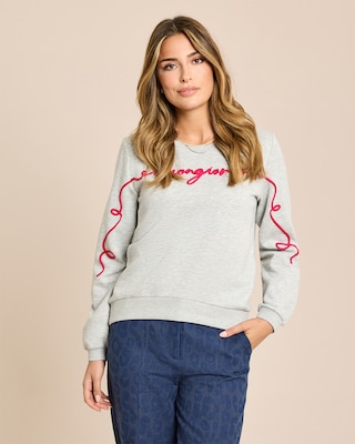 Produktabbildung 1 für Sweatshirt mit "Buongiorno" Stickerei