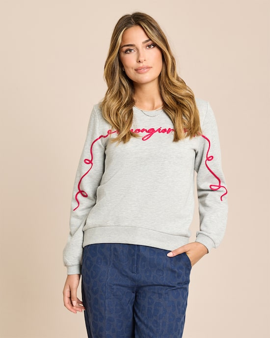 Produktabbildung für Sweatshirt mit "Buongiorno" Stickerei