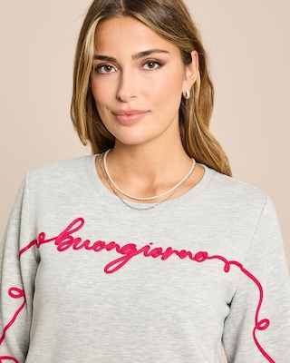 Produktabbildung 5 für Sweatshirt mit "Buongiorno" Stickerei