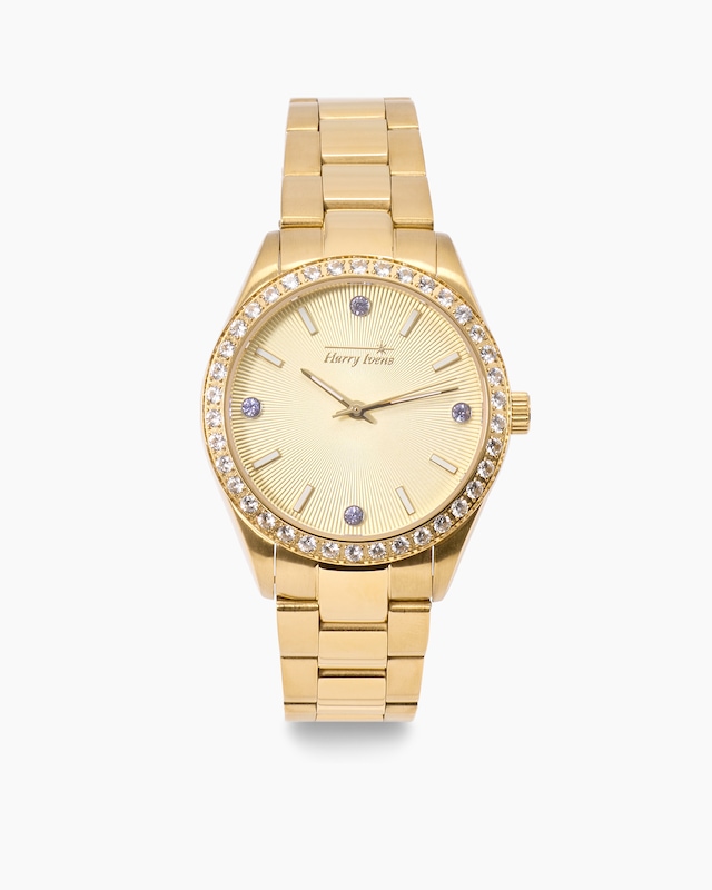 Damenuhr mit Tansanit und Zirkonia