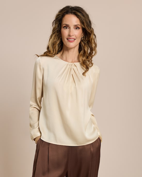Produktabbildung für Satin-Stretch Bluse mit Kragendetail