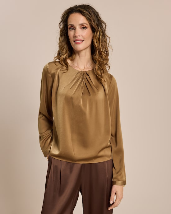 Produktabbildung für Satin-Stretch Bluse mit Kragendetail