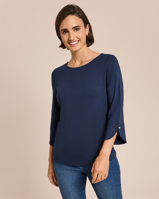 Produktabbildung für Shirt mit dekorativem 3/4-Arm