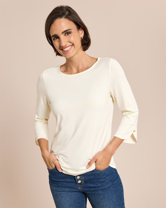 Produktabbildung für Shirt mit dekorativem 3/4-Arm