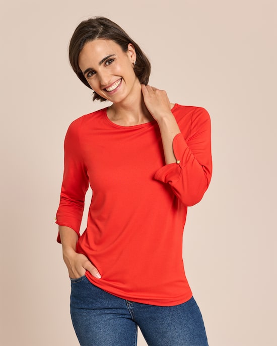 Produktabbildung für Shirt mit dekorativem 3/4-Arm