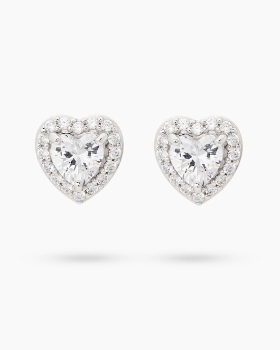 Produktabbildung für Ohrstecker Herz mit Zirkonia