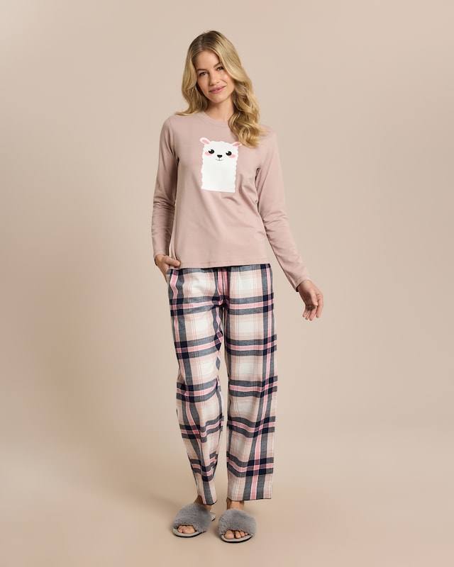 Pyjama mit Flanellhose und Shirt