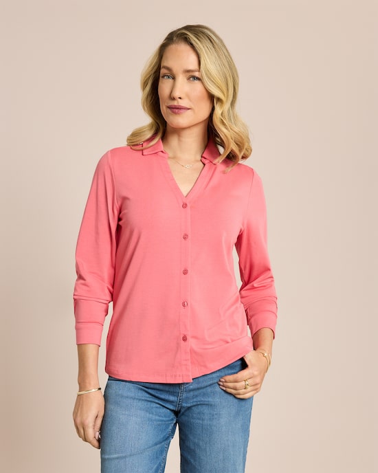 Produktabbildung für Jerseybluse mit V-Ausschnitt