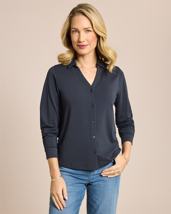 Produktabbildung für Jerseybluse mit V-Ausschnitt