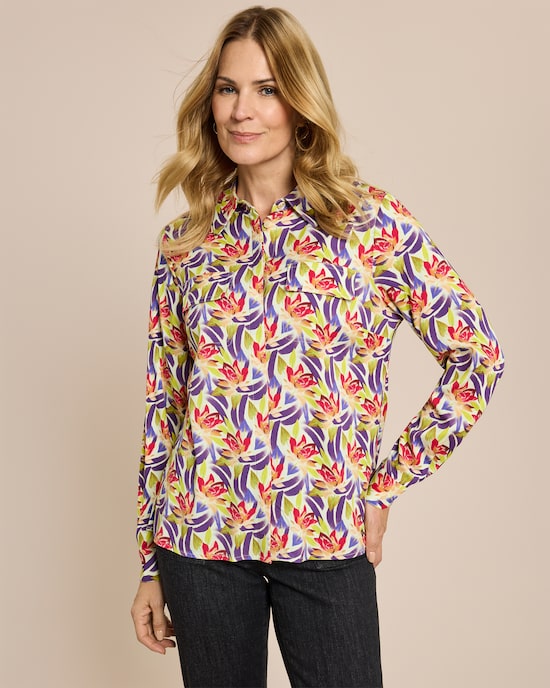 Produktabbildung für Bluse mit Kontrastnähten