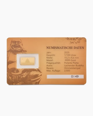 Produktabbildung 2 für Goldbarren Lachender Buddha 2025