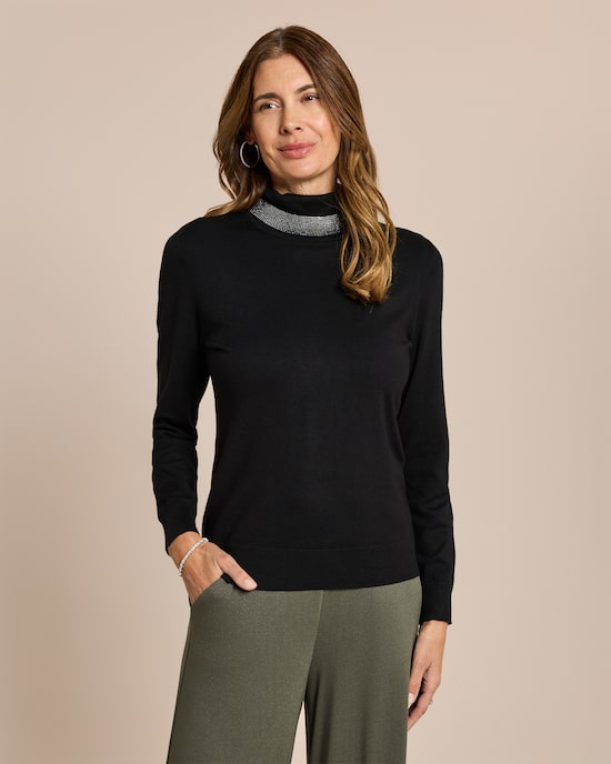 Produktabbildung für Rollkragenpullover mit Steinen