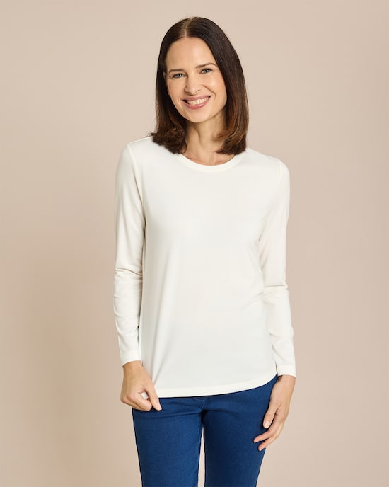 Produktabbildung für Shirt Baumwoll-Modal-Mix langarm