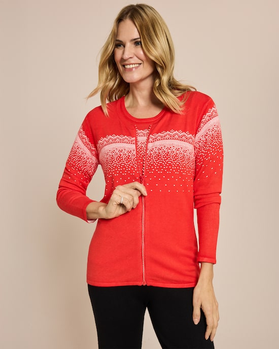 Produktabbildung für Classic Twinset mit Strass-Reißverschluss