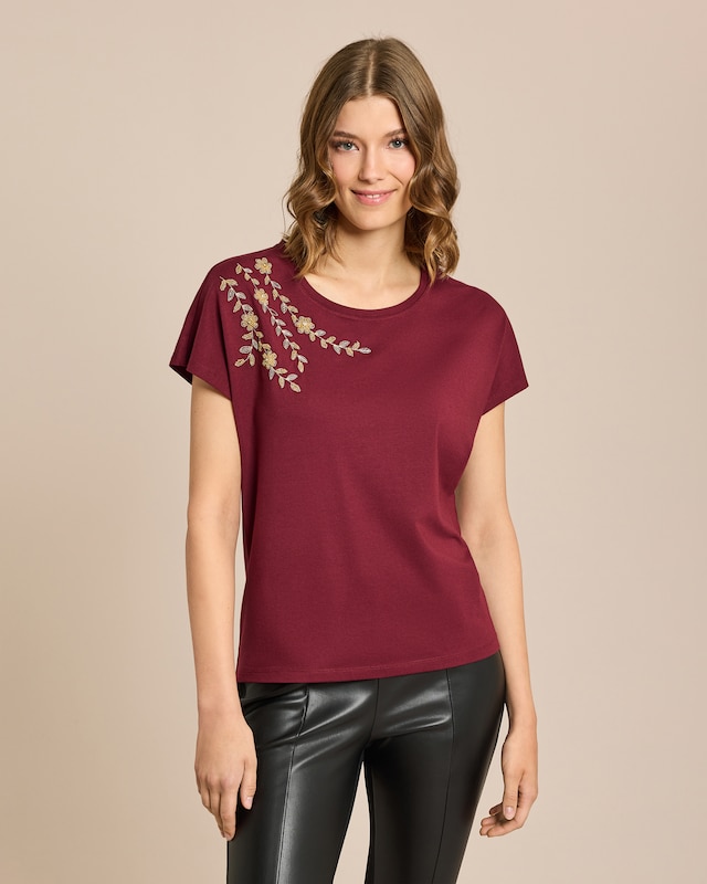 Shirt aus Modal mit Applikation