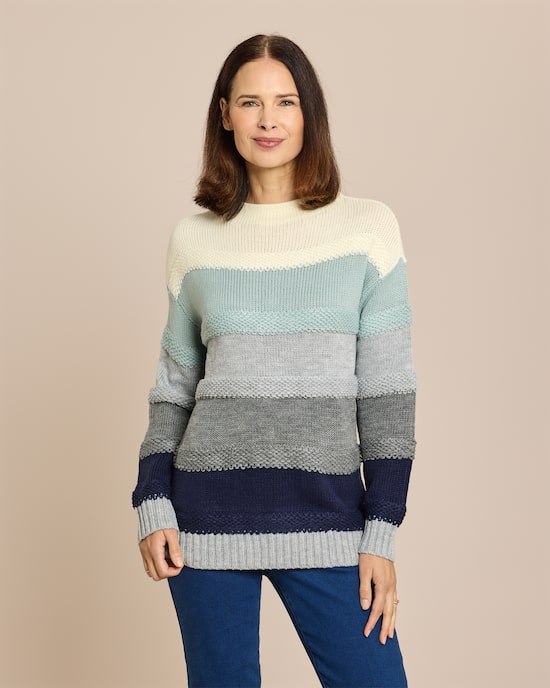 Produktabbildung für Pullover mit Struktur-Streifen