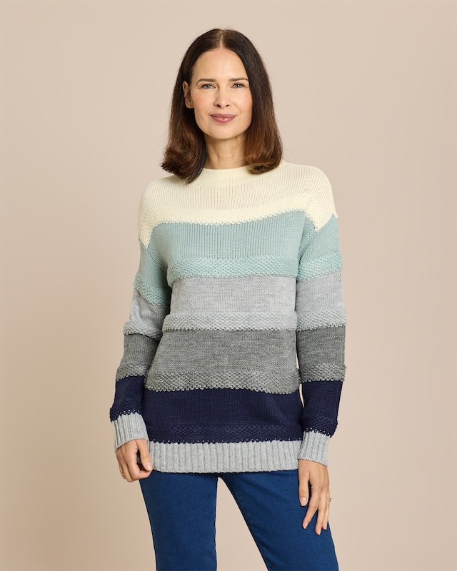 Pullover mit Struktur-Streifen