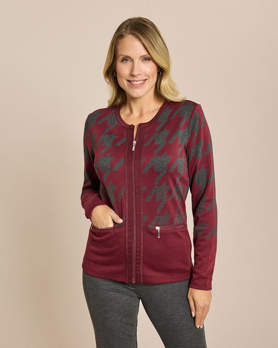 Produktabbildung für Jersey Cardigan Hahnentritt-Design