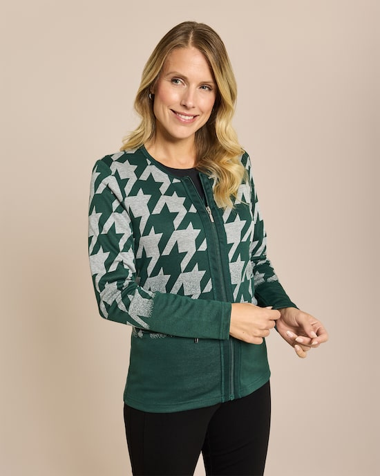 Produktabbildung für Jersey Cardigan Hahnentritt-Design