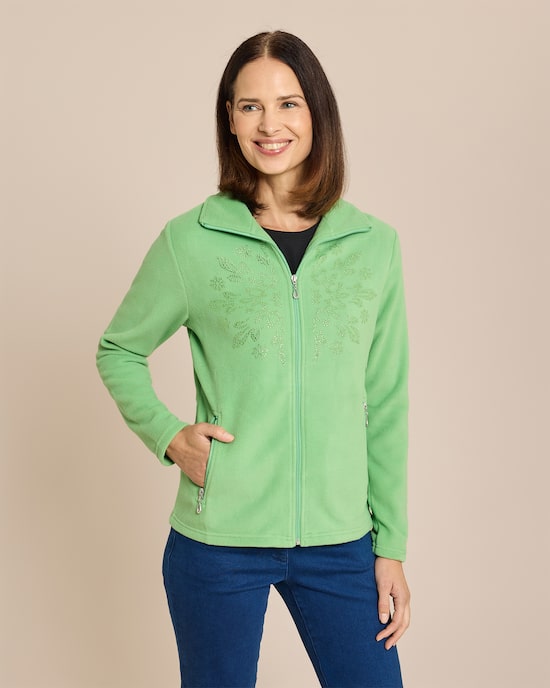 Produktabbildung für Fleecejacke mit Strass-Deko