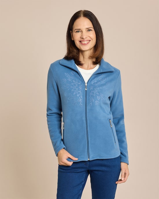 Produktabbildung für Fleecejacke mit Strass-Deko