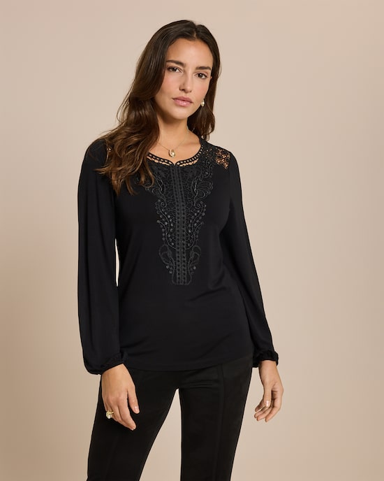 Produktabbildung für Tunikashirt mit Spitzenverzierung