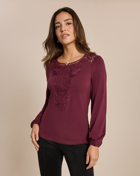 Produktabbildung für Tunikashirt mit Spitzenverzierung