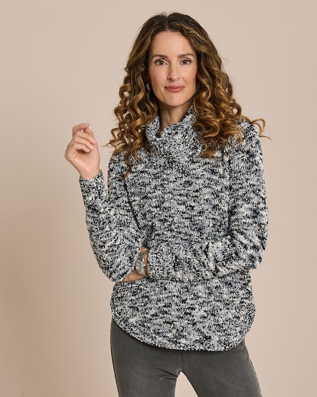 Rollkragenpullover Boucléoptik