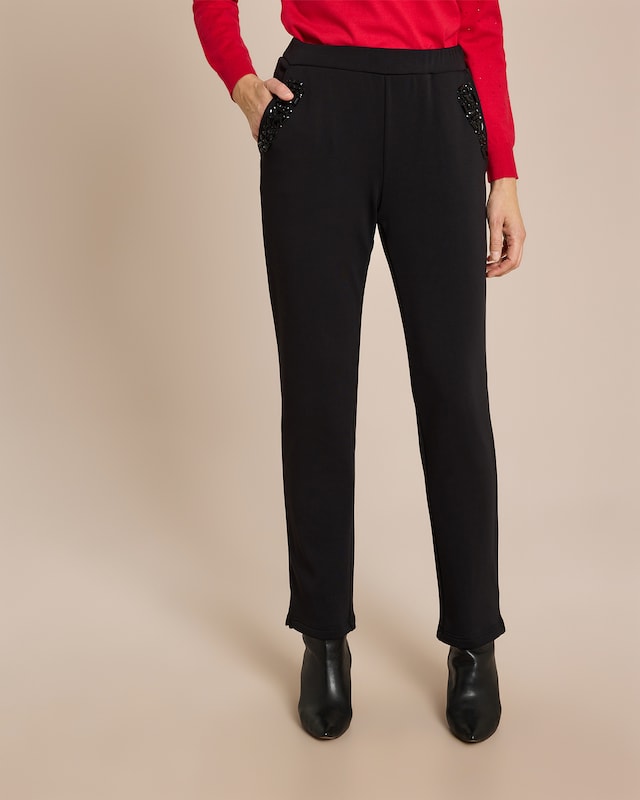 Winterjersey-Hose mit Steinchenbesatz
