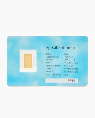 Produktabbildung 2 für Goldbarren Friedensengel 2025