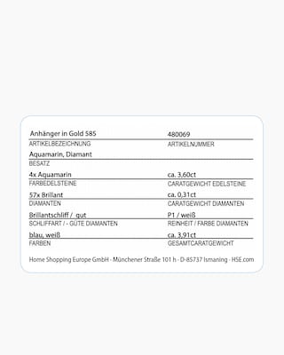 Produktabbildung 4 für Anhänger mit Aquamarin + Brillanten