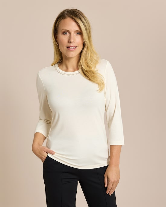 Produktabbildung für Shirt mit Perlendeko