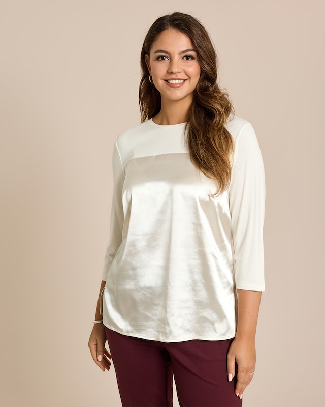 Shirt mit Satin Besatz