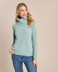 Produktabbildung für Chenille Pullover mit weitem Rollkragen