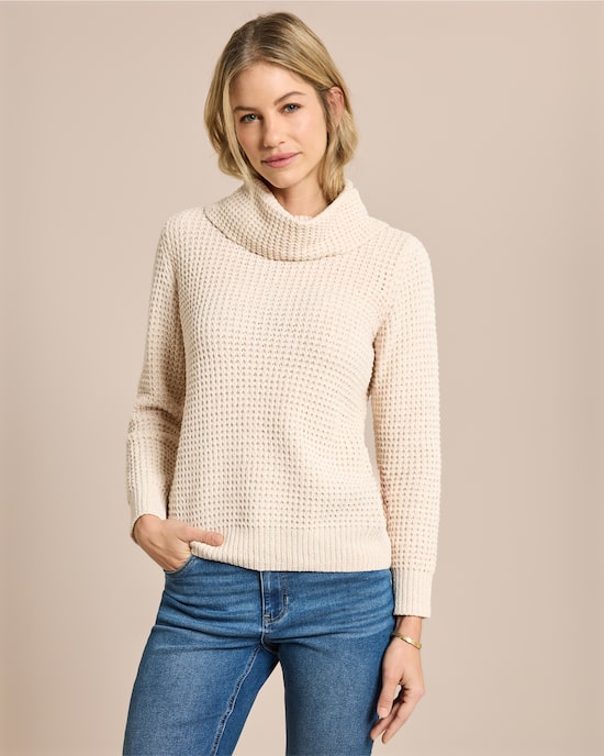 Produktabbildung für Chenille Pullover mit weitem Rollkragen