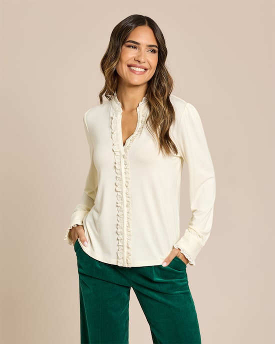 Produktabbildung für Shirt mit Rüschendetails