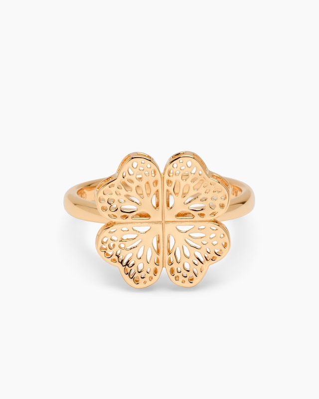 Ring mit Kleeblatt und Baum des Lebens