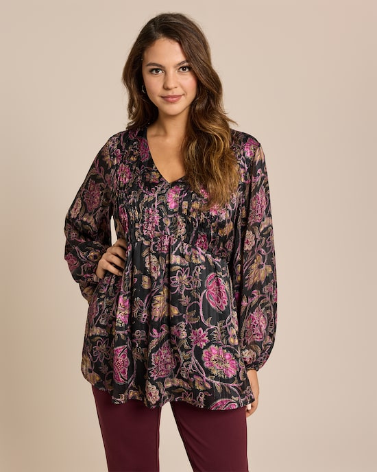 Produktabbildung für Longbluse mit metallic Garn