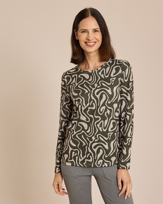 Produktabbildung für Feinstrick Shirt bedruckt mit Mélange