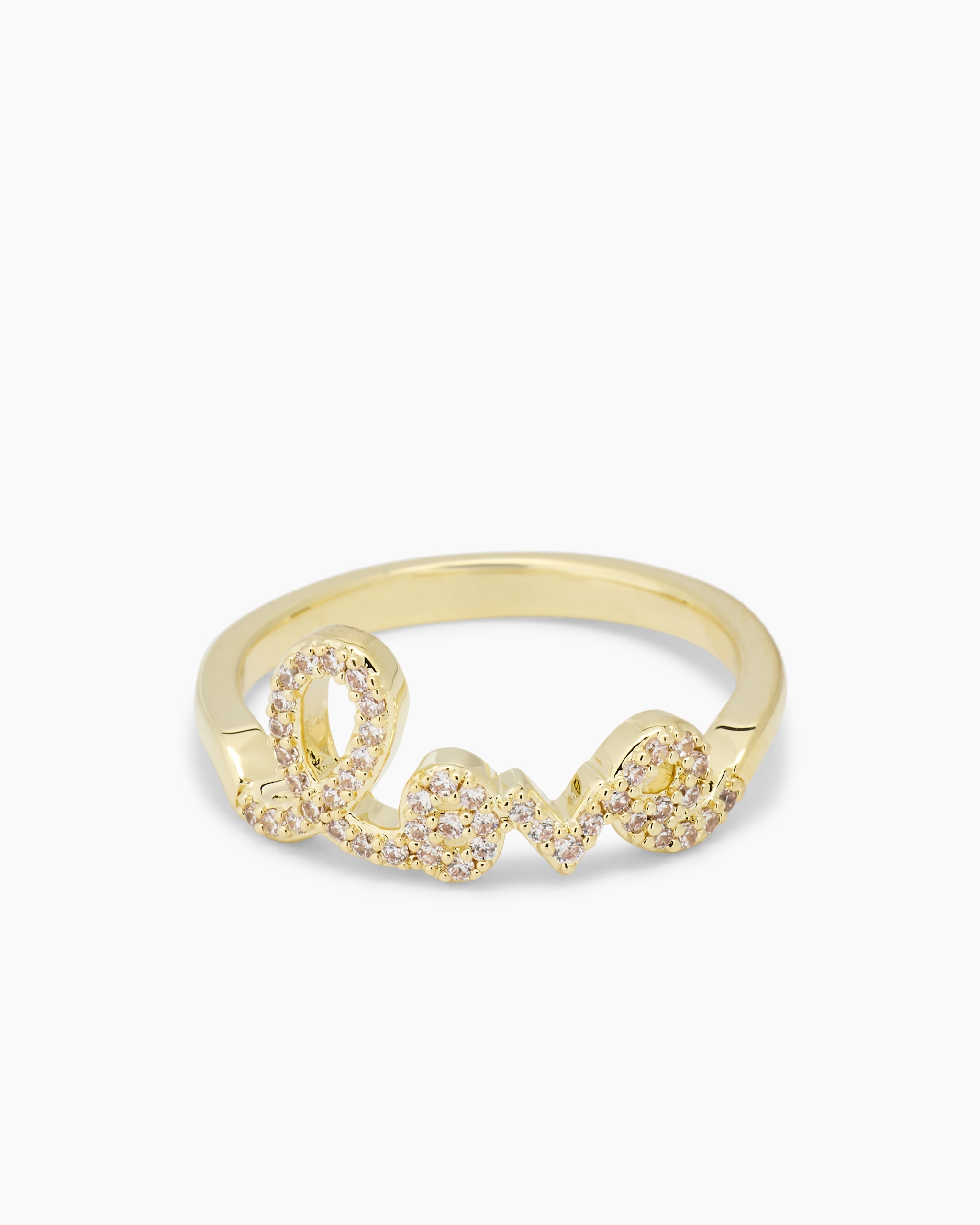 Produktabbildung für Ring mit Love-Schriftzug und Zirkonia