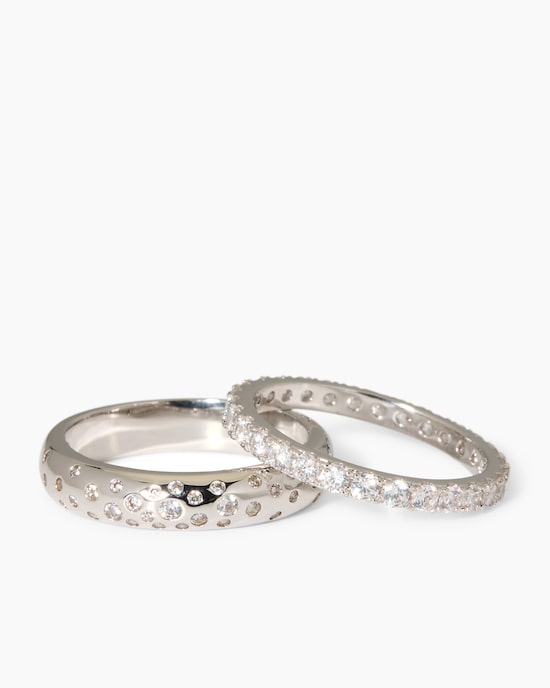 Produktabbildung für Ring-Set mit Zirkonia, 2-teilig