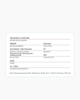 Produktabbildung 2 für Brillant-Ohrstecker mit Diamanten 1,50 ct