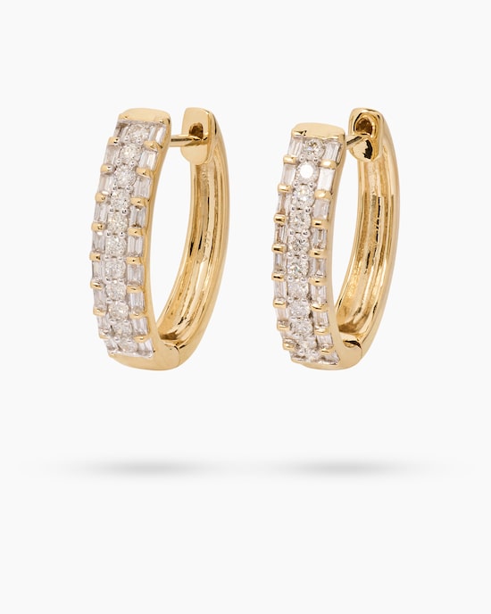 Produktabbildung für Creolen mit Brillant + Diamant, ca. 0,50 ct