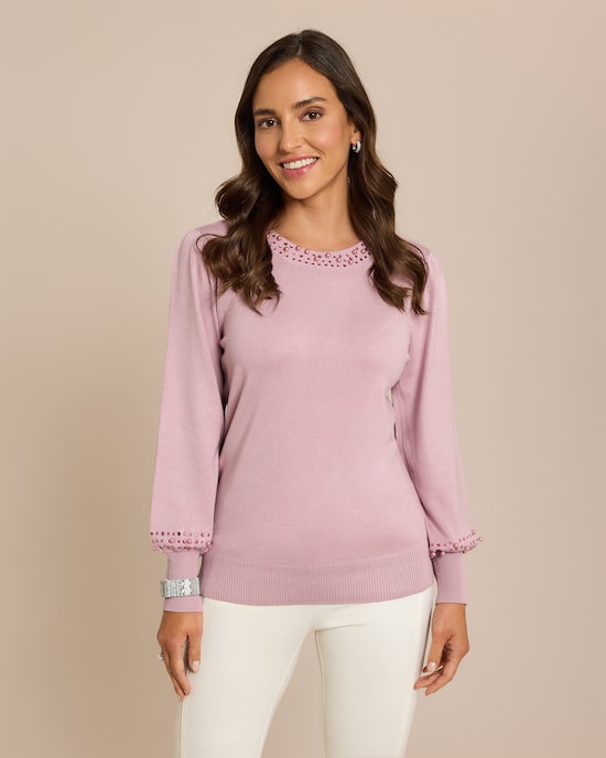 Produktabbildung für Pullover mit Perlen Deko