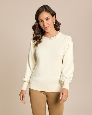 Produktabbildung 2 für Pullover mit Perlen Deko