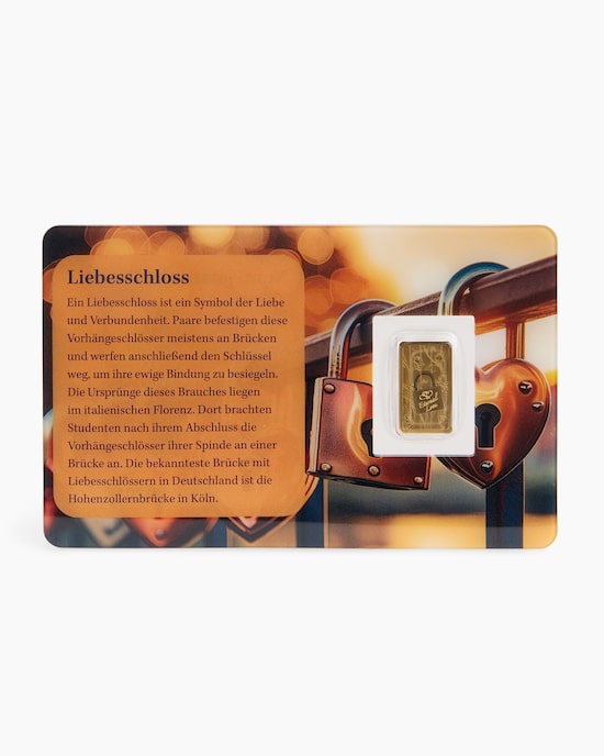 Produktabbildung für 1/100 Goldbarren Liebesschloss 2025