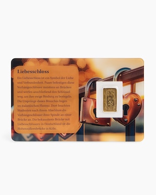 Produktabbildung 1 für 1/100 Goldbarren Liebesschloss 2025