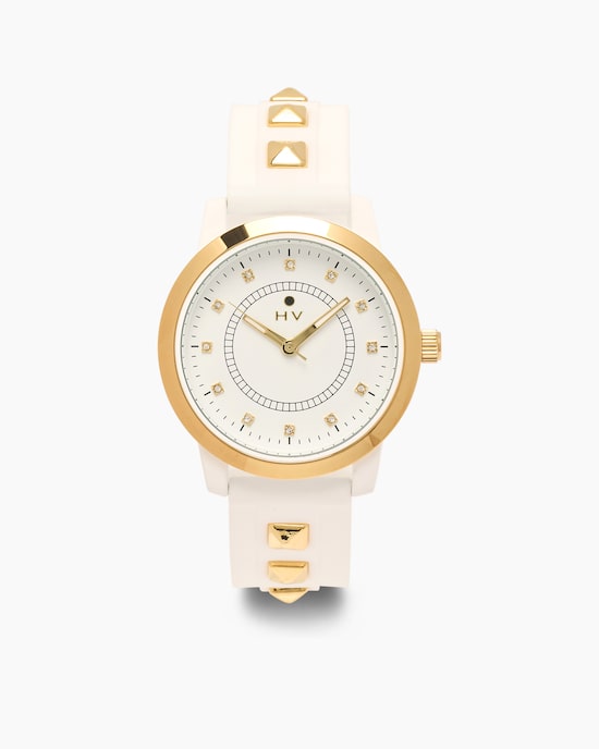 Produktabbildung für Damenuhr mit Kristallen und Silikonarmband